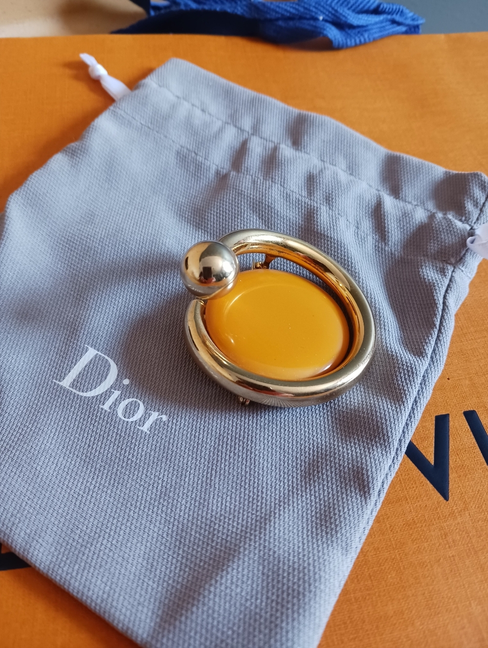 Christian Dior Germany 1971 Vintage Brooch+ Dust Bag + Free Gift LV gift Bag